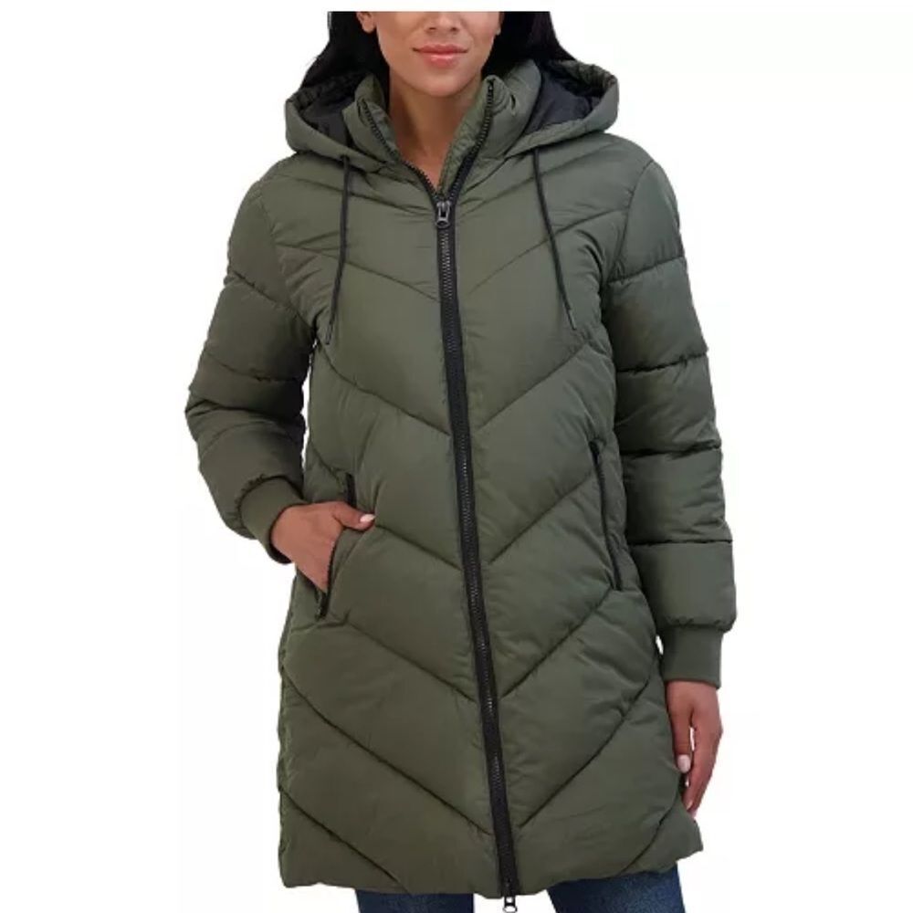 Sebby Juniors' 3/4 Puffer Jacket with Hood, women’s jacket coat - Picture 5 of 14